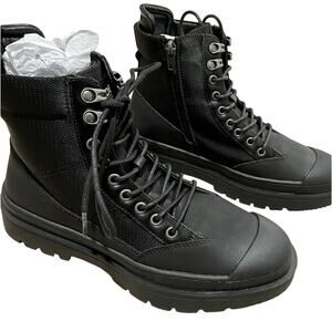 Madden Mens Combat Boots 11.5 Black Leather Insulated Water Resistant Leather